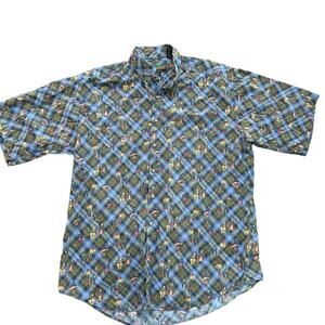 Vintage Tango Men's Button Up Short Sleeve Golf Shirt Size Large